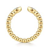 14K Yellow Gold Bezel Set Pear and Round Open Diamond Eternity Band - 0.5 ct