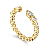 14K Yellow Gold Bezel Set Pear and Round Open Diamond Eternity Band - 0.5 ct