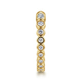 14K Yellow Gold Bezel Set Pear and Round Open Diamond Eternity Band - 0.5 ct