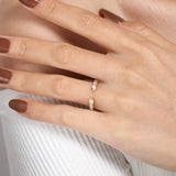 14K Yellow Gold Bezel Set Pear and Round Open Diamond Eternity Band - 0.5 ct