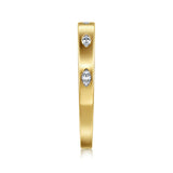 14K Yellow Gold 5 Stone Burnish Set Marquise Diamond Anniversary Band - 0.16 c