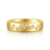 14K Yellow Gold Burnish Diamond Anniversary Band - 0.24 ct