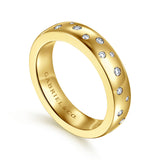 14K Yellow Gold Burnish Diamond Anniversary Band - 0.24 ct