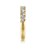 14K Yellow Gold Prong Marquise and Round Diamond Anniversary Band - 0.6 ct