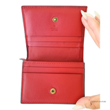 Authentic Gucci GG Supreme Monogram Cherry Card Case Wallet in Hibiscus Red | Pre-Owned