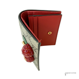 Authentic Gucci GG Supreme Monogram Cherry Card Case Wallet in Hibiscus Red | Pre-Owned