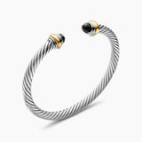 David Yurman Classic Cable Bracelet Sterling Silver & 14K Yellow Gold Designer Bracelet Pre-Owned