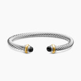 David Yurman Classic Cable Bracelet Sterling Silver & 14K Yellow Gold Designer Bracelet Pre-Owned
