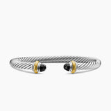David Yurman Classic Cable Bracelet Sterling Silver & 14K Yellow Gold Designer Bracelet Pre-Owned