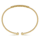 14K Yellow Gold Bujukan Bead Diamond Bangle