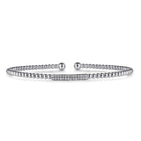 14K White Gold Bujukan Bead Bangle with Diamonds