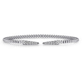 14K White Gold Bujukan Diamond Spikes Split Bangle