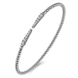 14K White Gold Bujukan Diamond Spikes Split Bangle