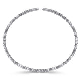 14K White Gold Bujukan Diamond Spikes Split Bangle