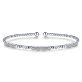 14K White Gold Bujukan Diamond Stations Bangle