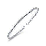 14K White Gold Bujukan Diamond Stations Bangle