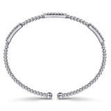 14K White Gold Bujukan Diamond Stations Bangle