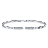 14K White Gold Bujukan Diamond Bars Bangle