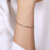 14K White Gold Bujukan Diamond Bars Bangle