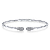 14K White Gold Bujukan Diamond Teardrops Bangle