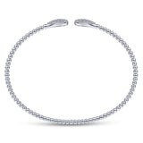 14K White Gold Bujukan Diamond Teardrops Bangle