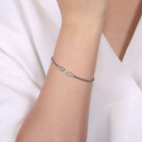 14K White Gold Bujukan Diamond Teardrops Bangle