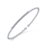 14K White Gold Bujukan Diamond Bar Split Bangle