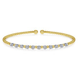 14K White-Yellow Gold Bujukan Diamond Split Bangle