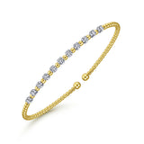 14K White-Yellow Gold Bujukan Diamond Split Bangle