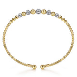 14K Yellow-White Gold Bujukan Diamond Stations Bangle