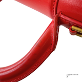 Authentic Balenciaga Small Hourglass Top Handle Bag in Bright Red Shiny Box Calfskin Pre-Owned