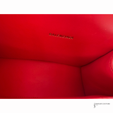 Authentic Balenciaga Small Hourglass Top Handle Bag in Bright Red Shiny Box Calfskin Pre-Owned