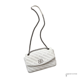 Balenciaga BB Monogram Quilted Matelassé Leather Chain Shoulder Bag Off-White Pre-Owned