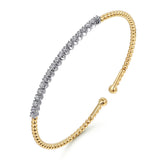 Bujukan 14K White and Yellow Gold Diamond Cuff Bracelet Gabriel & Co.