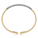 Bujukan 14K White and Yellow Gold Diamond Cuff Bracelet Gabriel & Co.