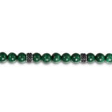 Beaded Bracelet 925 Sterling Silver Black Spinel and Malachite 6mm | In-Store