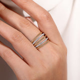 Gabriel & Co. Bujukan wide band diamond ring detail