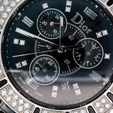 Dior - Stainless Steel with Black Sapphires and Crystal Bezel Chronograph Watch