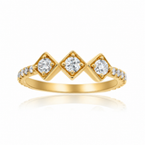 14K Yellow Gold Three Stone Diamond Band 0.56 CTW Size 6 | In-Store