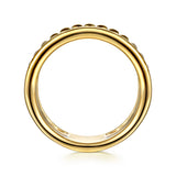 Bujukan Link 14K White Yellow Gold Diamond Stackable Ring