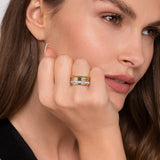 Bujukan Link 14K White Yellow Gold Diamond Stackable Ring