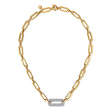 Bujukan Link 14K White Yellow Gold Diamond Chain Necklace
