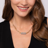 Bujukan Link 14K White Yellow Gold Diamond Chain Necklace