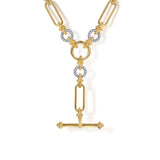 Bujukan Link 14K Yellow Gold Diamond Y Necklace