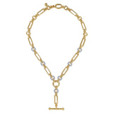 Bujukan Link 14K Yellow Gold Diamond Y Necklace