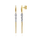Gabriel & Co. EG15588M45JJ Bujukan diamond stud drop earrings in 14K two tone gold