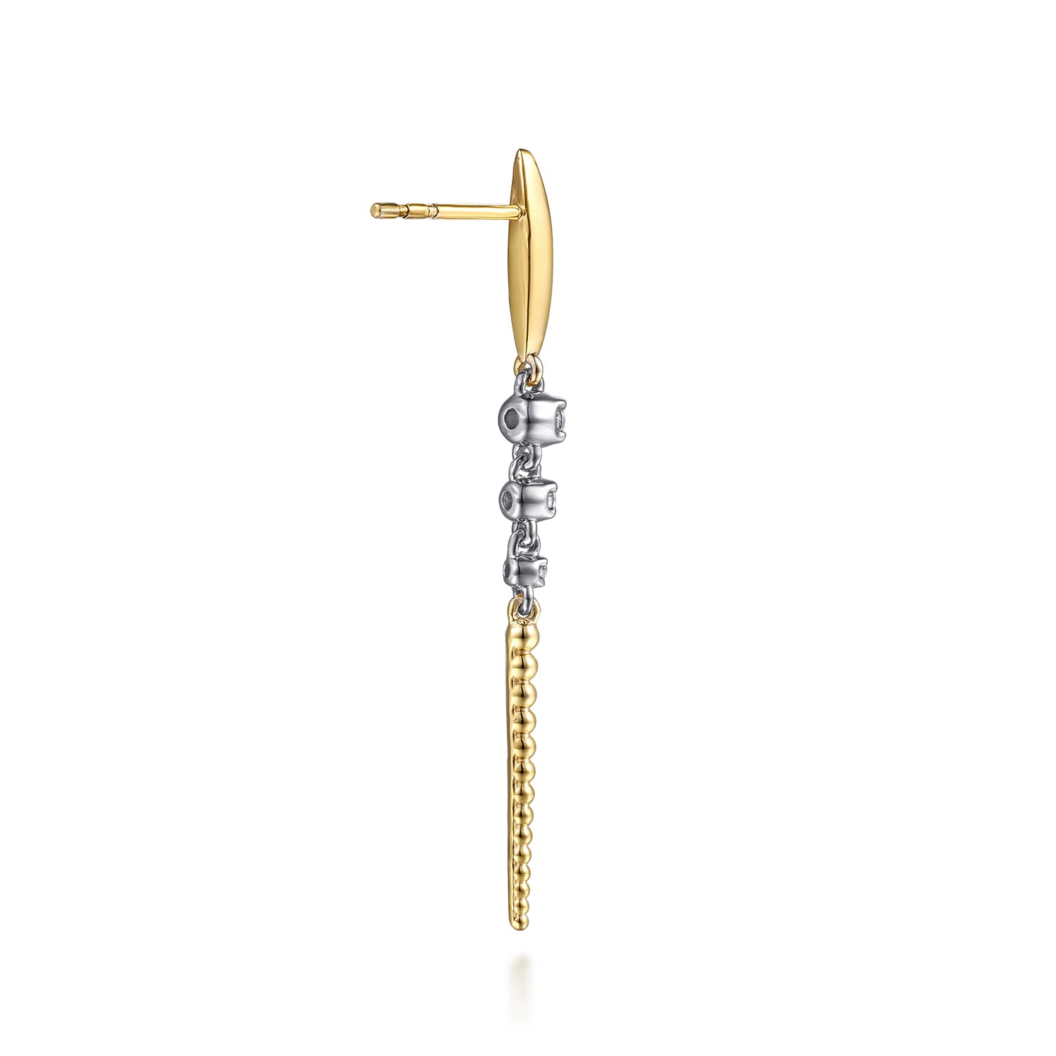 Gabriel & Co. Bujukan diamond drop earring, side view