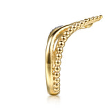 Bujukan Punk 14K Yellow Gold Diamond Chevron Ring