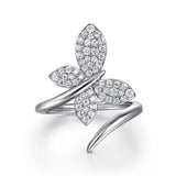 Butterfly - 14K White Gold Diamond Butterfly Bypass Ring