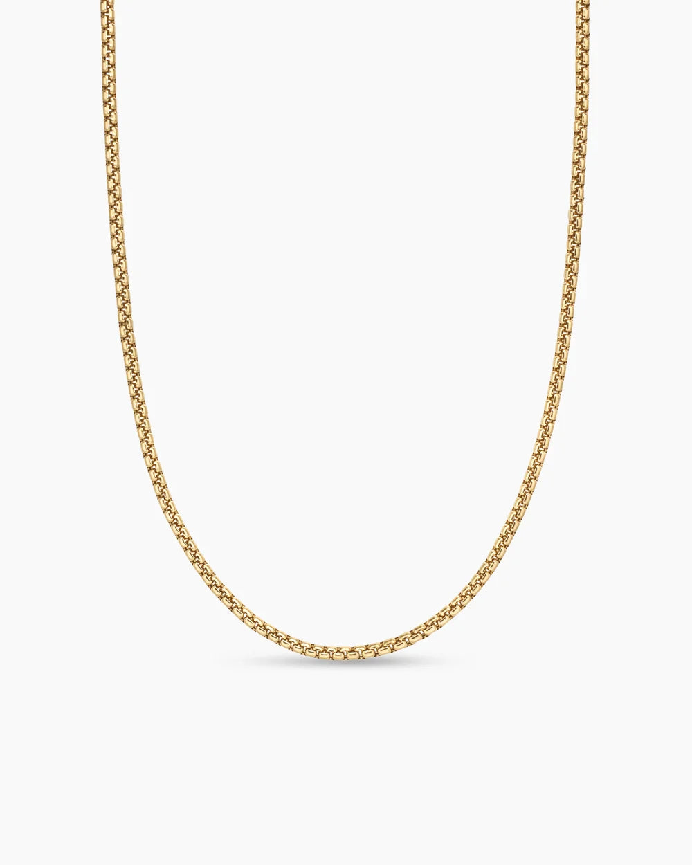 A gold-toned chain necklace with a textured, woven link design, shown against a plain white background.